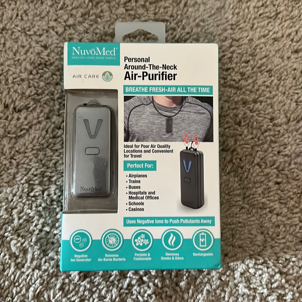 NuvoMed Personal Necklace Ion Air-Purifier New in Box